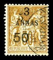 O N°35, 5 Et 50c Sur 3a Type I. TTB. R. (signé Calves/certificat)  Qualité: Oblitéré  Cote: 950 Euros - Used Stamps