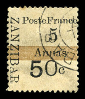 O N°45a, 5 Annas Brun Clair Type V, Sur Son Support. SUPERBE. R.R. (signé Calves/certificat)  Qualité: Oblitéré  Cote: 4 - Used Stamps