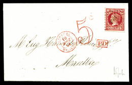 O N°49, 12 C Carmin Et Chamois Obl Pc '1896' Sur Lettre Du 10 Août 1861 Pour Marseille. TTB  Qualité: Oblitéré - Covers & Documents