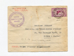 !!! LETTRE DE PARIS POUR NAPLES DU 18/7/1929, PAR HYDRAVION VOIE A.U.L.O - 1927-1959 Cartas & Documentos