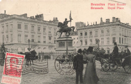 BELGIQUE - Bruxelles - Place Royale - Brussels - Royals Place - Animé - Statue - Vue Générale - Carte Postale Ancienne - Marktpleinen, Pleinen