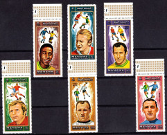 Manama 1972, Football Player, 6val - Unused Stamps