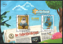 2018 De Fabeltjeskrant Meneer De Uil NVPH Als 3678 2 X In Gestempeld Velletje - Francobolli Personalizzati