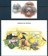 Angola - 2000 - Mammals:  Monkeys - Yv 1425/30 + Bf 84 - Monkeys