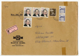 Germany, West 1981 Insured V-Label Cover; Mannheim To Worms-Abenheim; Mix Of Stamps - Briefe U. Dokumente