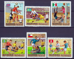 Manama 1970, World Football Cup, Overpr. Silver, 6val - 1970 – Mexico