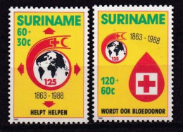 SURINAM, 1988, MNH Stamp(s) , Red Cross, SG Nr(s). 1389-1390, Scannr. 23173 - Surinam