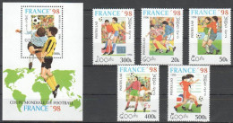 A0133 1996 Laos Sport Football World Cup France 98 1Set+1Bl Mnh - Other & Unclassified