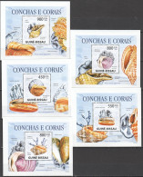 B1351 2009 Guinea-Bissau Marine Life Corals Seashells 5 Lux Bl Mnh - Marine Life