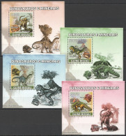 B1352 2008 Guinea-Bissau Fauna Dinosaurs & Minerals 4 Lux Bl Mnh - Prehistorisch