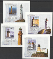 B1355 2008 Guinea-Bissau Marine Life Ships Lighthouses 4 Lux Bl Mnh - Vie Marine