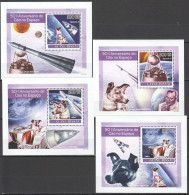 B1360 2007 Guinea-Bissau Dogs In Space Korolev 4 Lux Bl Mnh - Andere & Zonder Classificatie