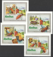 B1373 2009 Guinea-Bissau Fauna Insects Honey Bees Abelhas 4 Lux Bl Mnh - Honeybees