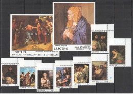B1405 1988 Lesotho Art Birth Of Titian #742-49 Michel 26 Euro Set+2Bl Mnh - Andere & Zonder Classificatie