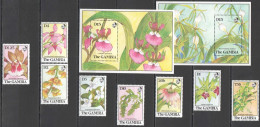 B1432 Gambia Nature Flora Flowers Orchids #955-62 Michel 40 Euro 1Set+2Bl Mnh - Orchideeën