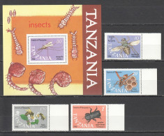 B1434 1986 Tanzania Insects Bees Bugs #399-402 ! Michel 15 Euro Set+Bl Mnh - Autres & Non Classés