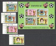 B1442 1987 Tanzania Maradona Football World Cup Spain 82 #197-0 Set+Kb Mnh - Altri & Non Classificati