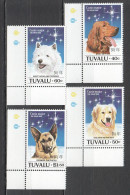 B1449 1994 Tuvalu Fauna Domestic Animals Pets Dogs #683-86 Set Mnh - Perros