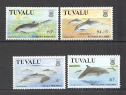 B1460 1998 Tuvalu Fauna Marine Life Dolphins Porpoises #805-08 Set Mnh - Vita Acquatica