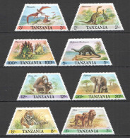 B1461 1988 Tanzania Fauna Wild Animals & Dinosaurs #422-29 Set Mnh - Other & Unclassified