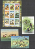 B1572 Central Africa Fauna Animals Children Of Mother Nature 1Kb+3Bl Mnh - Altri & Non Classificati