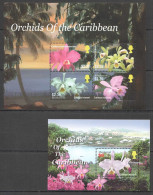 Ft070 2005 Montserrat Orchids Of The Caribbean Flowers Flora #1276-9+Bl105 Mnh - Orchidee