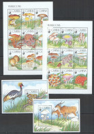 Ft075 1994 Gambia Mushrooms Animals Birds #1964-81+Bl239-240 Michel 41 Euro Mnh - Mushrooms