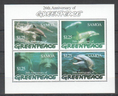 Ft092 1997 Samoa Dolphins Marine Life Greenpeace Fauna #864-7 Bl62 Mnh - Meereswelt