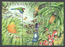 Ft095 2001 Fiji Fauna Birds Animals Nature Insects Taveuni Rain Forest Bl38 Mnh - Sonstige & Ohne Zuordnung