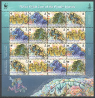 Ft104 2012 Pitcairn Islands Wwf Fluted Giant Clam Michel 50 Euro #865-8 1Sh Mnh - Vie Marine
