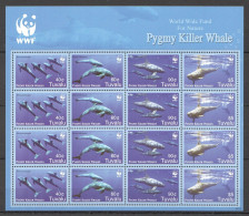 Ft108 2006 Tuvalu Wwf Pygmy Killer Whale Marine Life #1307-10 Michel 54 Euro Mnh - Meereswelt