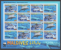 Ft109 2009 Maldives Wwf Melon-Headed Whale Marine Life #4768-71 1Sh Mnh - Meereswelt