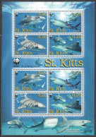 Ft112 2007 St. Kitts Wwf Tiger Sharks Marine Life Fauna #955-58 Kb Mnh - Marine Life