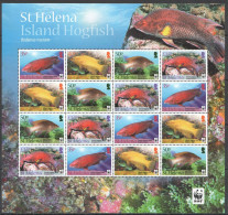 Ft120 2011 St Helena Wwf Fishes Marine Life Island Hogfish #1145-48 1Sh Mnh - Vie Marine