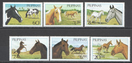 Wb313 1985 Philippines Horses Animals Fauna 1Set Mnh - Cavalli