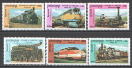 Wb343 2000 Cambodia Transport Trains Locomotives Set Mnh - Trenes