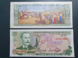 Costa Rica 5 Colones, 1990 P-236E.1 - Costa Rica