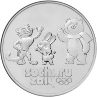 Russia 25 Rubles, 2012 Sochi 2014 - Talismans Y1368 - Russia
