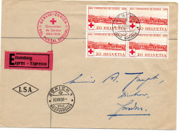 SUISSE.1939.  "VOL SPECIAL GENEVE-ZURICH" ."CONVENTION DE GENEVE". CROIX-ROUGE. - Croix-Rouge