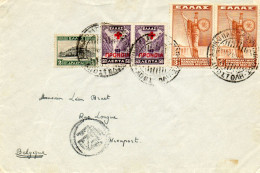 GRECE. 1937. CROIX-ROUGE.CENSURE Pour BELGIQUE. - Croix-Rouge
