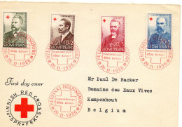 FINLANDE.1956.  SERIE CROIX-ROUGE.FDC  Pour La BELGIQUE. - Red Cross