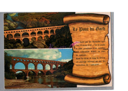 LE PONT DU GARD 30 2 Vues Parchemin Histoire Carte Vierge - Autres & Non Classés