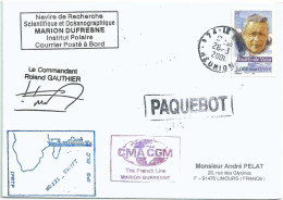 YT 3345 Paul Emile Victor - Posté à Bord Du MD - Paquebot - Le Port - La Réunion - 26/03/2001 - Covers & Documents