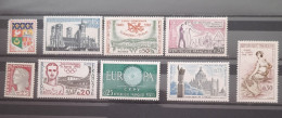 9 Timbres France Yvert 1230A à 1269** Année 1960 MNH. - Unused Stamps