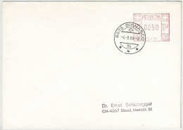 Schweiz 1986, Brief Freistempel / EMA / Meterstamp Bignasco - Basel - Postage Meters