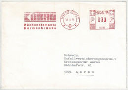 Schweiz 1975, Brief Freistempel / EMA / Meterstamp Kübag Fislisbach - Aarau, Küchen, Schränke - Affranchissements Mécaniques