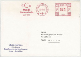 Schweiz 1972, Brief Freistempel / EMA / Meterstamp Contraton Unterentfelden - Aarau, Schall, Trennwände - Frankiermaschinen (FraMA)