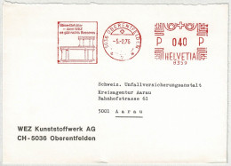 Schweiz 1976, Brief Freistempel / EMA / Meterstamp WEZ Kunststoffwerk Oberentfelden - Aarau, Behälter - Frankiermaschinen (FraMA)