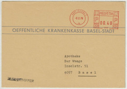 Schweiz 1978, Brief Freistempel / EMA / Meterstamp Basel, Krankenkasse - Affrancature Meccaniche