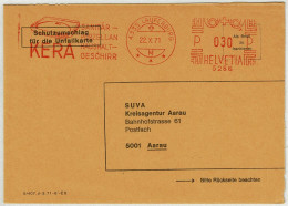 Schweiz 1971, Brief Freistempel / EMA / Meterstamp KERA Laufenburg - Aarau, Sanitär, Porzellan, Geschirr - Frankiermaschinen (FraMA)